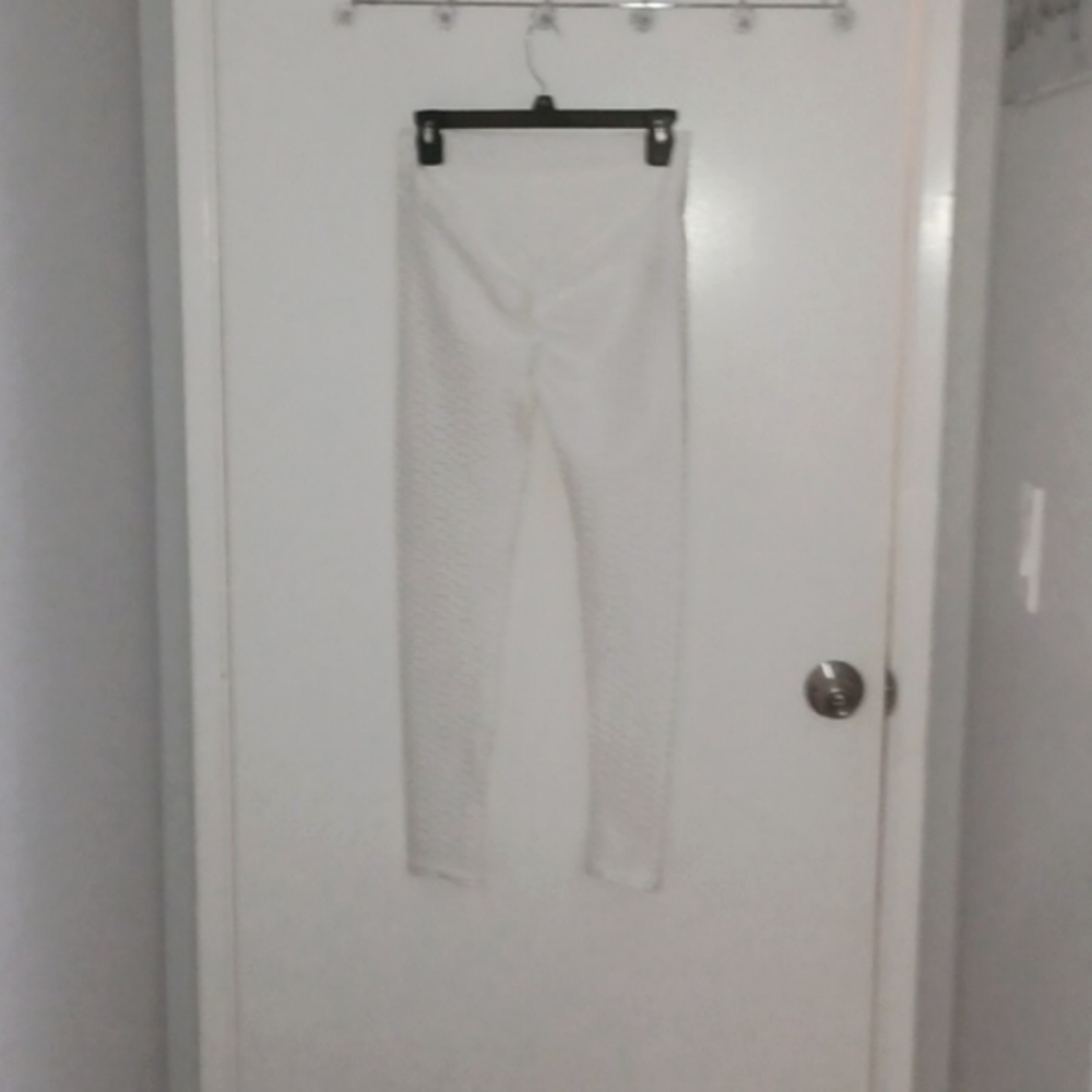 White Activewear Bottoms.